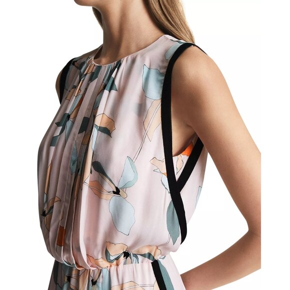 REISS Jacqueline Leaf Print Mini Dress - Picture 3 of 11